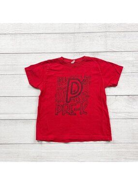 Rabbit Skins Kids Red Pre-K Graphic T-Shirt Short Sleeve School 5-6